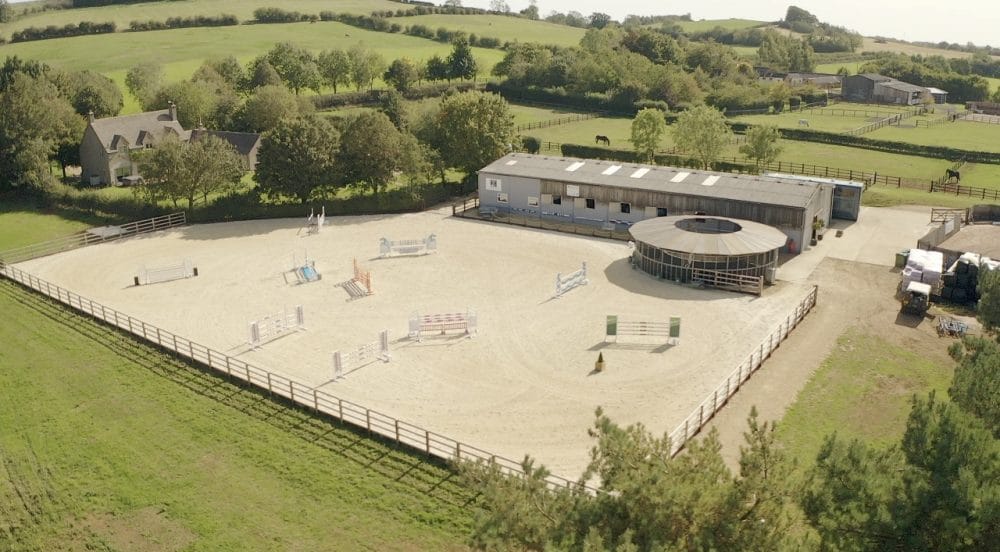FUGHE0959 aerial view of arena at Hyde Lodge Horses